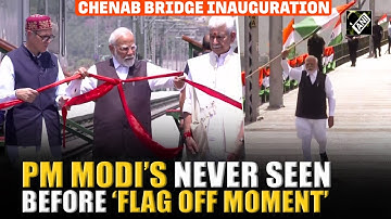 PM Modi waves Tiranga as he inaugurates Chenab bridge, world’s highest railway arch bridge in J&K