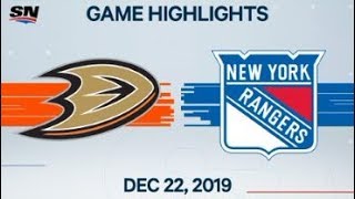 NHL Highlights | Ducks vs. Rangers – Dec. 22, 2019