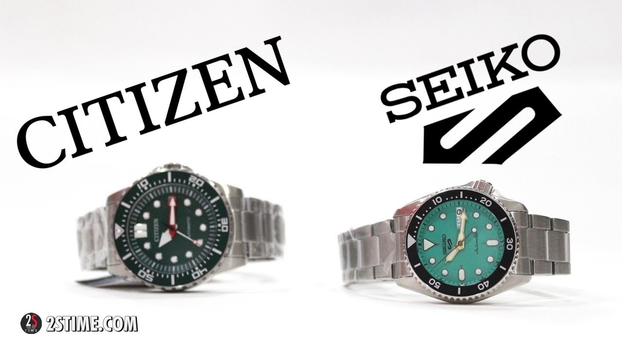 Green Dial | CITIZEN Sport Diver NJ0129-87X vs SEIKO Mid Size