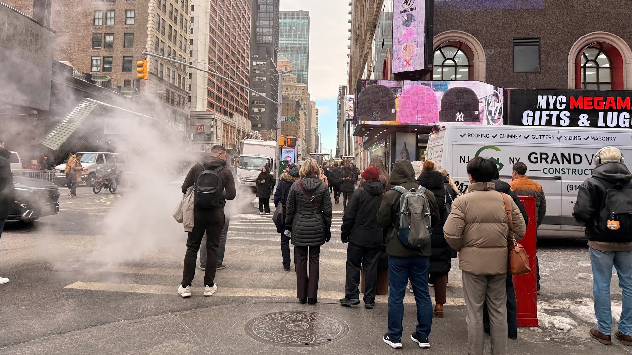 New York City:  Walking Freezing  Cold Winter | Midtown Manhattan | Lower Manhattan Live