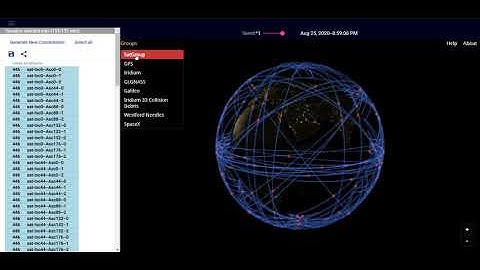 Satellite constellation visualization web tools. Preview.