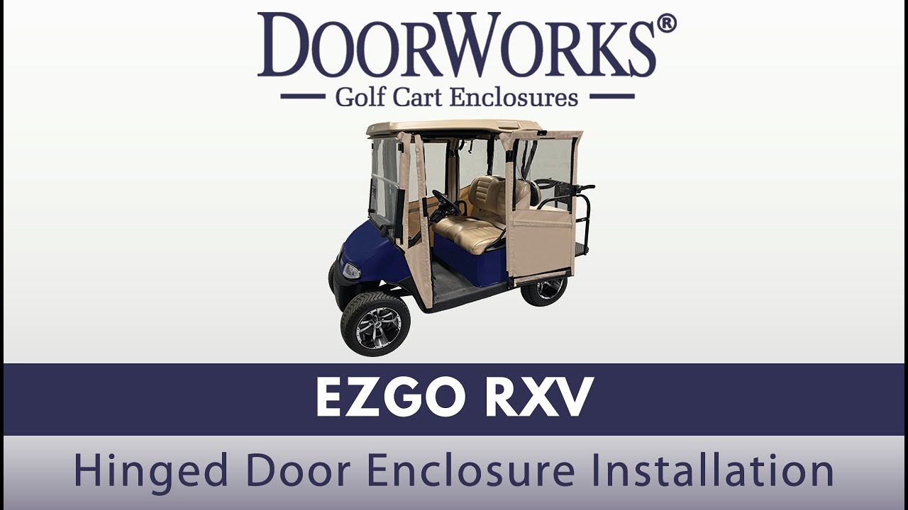 DoorWorks Hinged Hard Door Golf Cart Cover Enclosures - Sunbrella