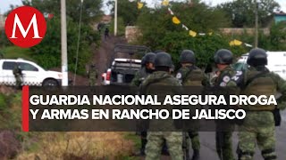 Guardia Nacional asegura rancho con droga en Ahualulco de Mercado