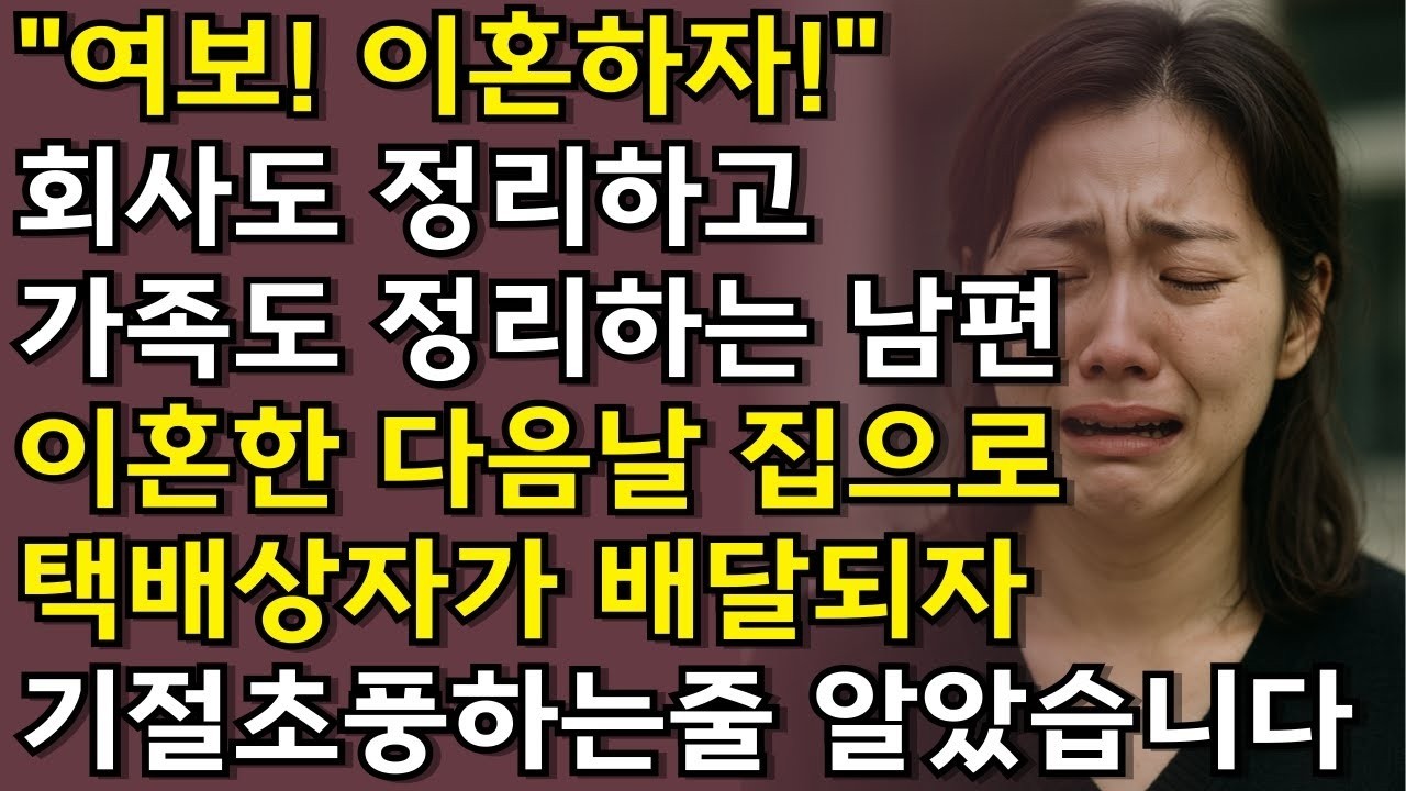 여보! 이혼하자!  회사도 정리하고 가족도 정리하는 남편, 이혼한 다음날 택배상자가 배달되었고, 기절초풍하는줄 알았습니다