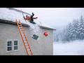 Massive Roof Avalanche &amp; Plow Truck Chaos | Winter Gone Wrong