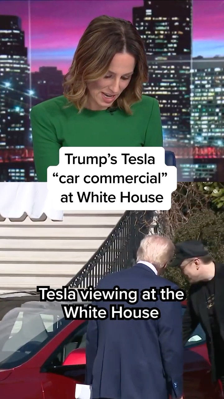Trump's Tesla 'car commercial' at White House