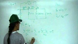 Node Voltage with Independent Current Source P4.24 Nilsson Riedel Electric Circuits 9E Solution