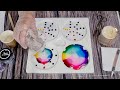 #1491 Incredible Rainbow Resin Reverse Ink Drop 3D Flowers