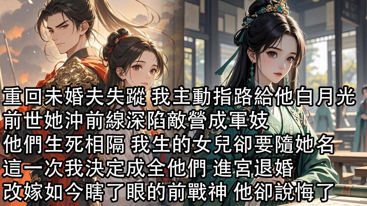 【一口氣看完】重回未婚夫失蹤 我主動指路給他白月光，前世她沖前線深陷敵營成軍妓，他們生死相隔 我生的女兒卻要隨她名，這一次我決定成全他們 進宮退婚，改嫁如今瞎了眼的前戰神 他卻說悔了
