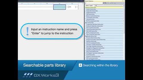 MELSOFT GX Works3 Tutorial No 6 Searchable parts library  Mitsubishi E 360 x 640