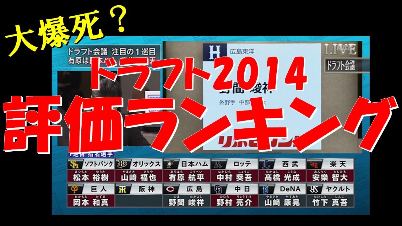 14年 10年に1度の大爆死 ドラフト評価ランキング 元野球記者が年度別に12球団を査定 プロ野球 Youtube