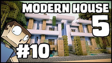 Minecraft Lets Build: Modern House 5 - Part 10