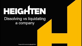 Dissolving a company vs liquidating it