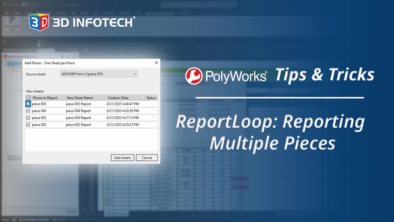 ReportLoop: Reporting Multiple Pieces | PolyWorks Tips & Tricks - YouTube