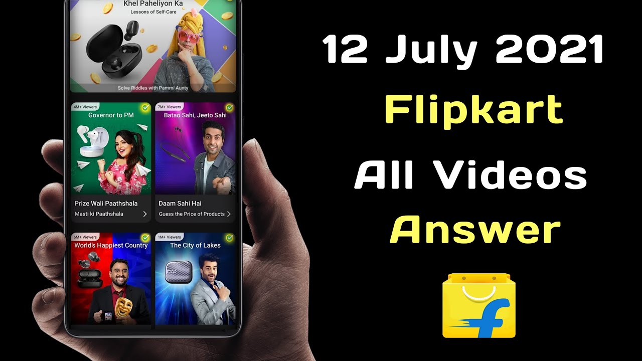 Flipkart all video answers today All 6 Flipkart Quiz Answer 12