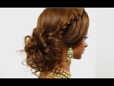 Bridal updo, wedding hairstyle for medium hair.