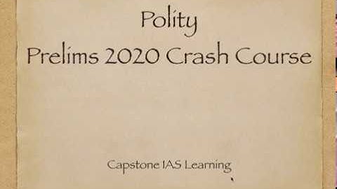 Prelims 2020 Crash Course // POLITY // Starting from 8th April //