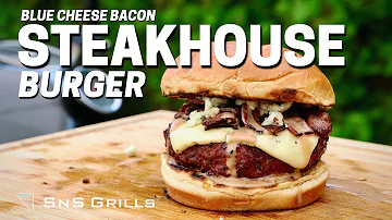 Blue Cheese Steakhouse Burger Recipe - The Best BBQ Steakhouse Burger Ever!