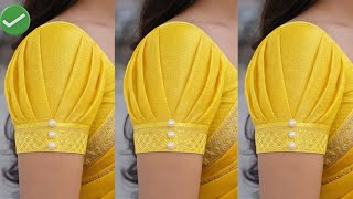 ✅ Latest Pleated Sleeve Design Cutting & Stitching | Designer ब्लाउज स्लीव Step-by-step Tutorial
