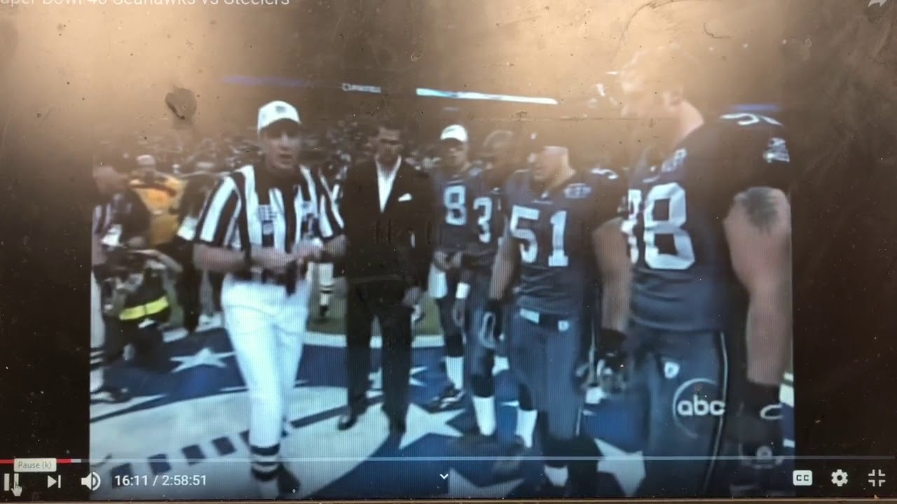 SuperBowl XL Coin Toss - Pat In Yellow Shirt
