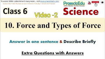 Class 6 Science Questions Force and Types of Forces Video-2 Std 6th State Board PraescioEdu QNA