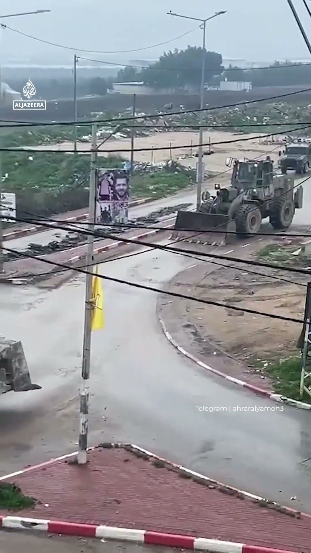 Israeli bulldozer filmed destroying roadway in occupied West Bank | AJ #shorts