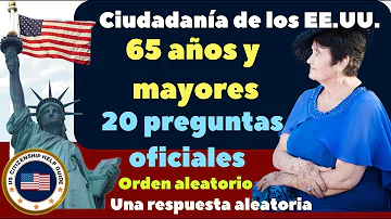 ¿Cuántas preguntas son para la ciudadanía para personas de 65 años?