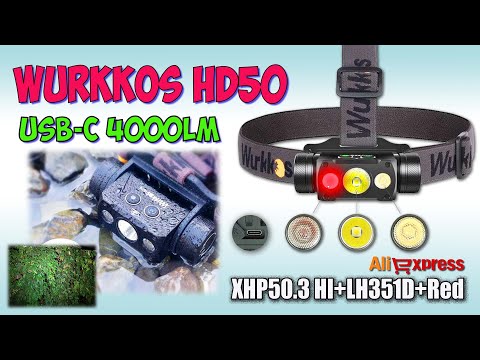 Видео: Wurkkos HD50 4000lm Headlamp ♦ Обзор, замеры, ночные тесты. Night Tests. Full  review