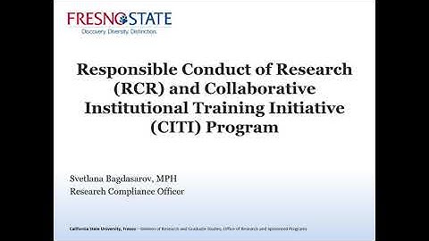 Virtual Workshop Series: Responsible Conduct of Research and CITI Program