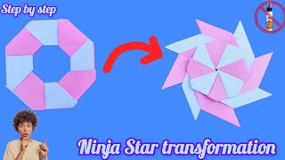 How To Make paper ninja  Star |  Paper Transforming Ninja star #crafts