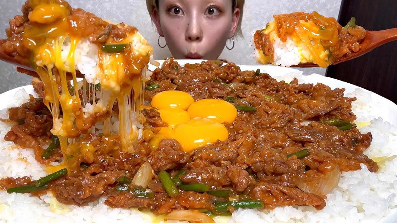 【チーズプルコギ丼】ASMR 日本語字幕