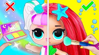 13 ЛАЙФХАКОВ и поделок с КУКЛАМИ ЛОЛ Сюрприз и Барби! Русалка vs Единорог! Мультик LOL Surprise 13 ЛАЙФХАКОВ и поделок с КУКЛАМИ ЛОЛ Сюрприз и Барби! Русалка vs Единорог! Мультик LOL Surprise