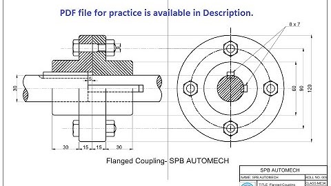 Sheet No. 4 : *Drawing complex 2-D object like coupling.#automobile #mechanical #autocad