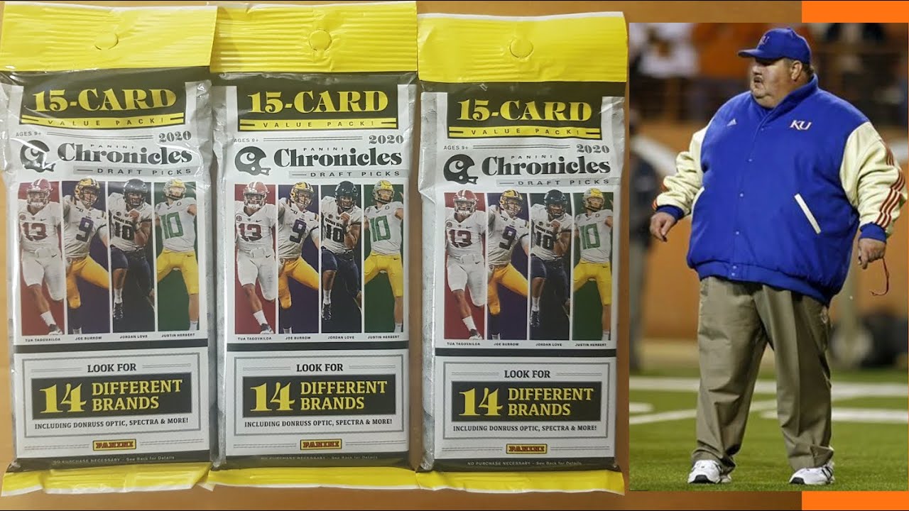 Mark Mangino packs! 2020 Panini Chronicles Draft Picks Football Fat Packs Opening and Review