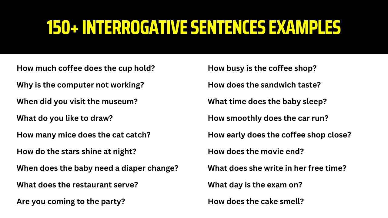 150+ Interrogative Sentences Examples | English Speaking Practice ...