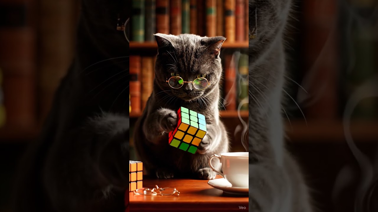 Genius cat can solve the Rubik's cube! 