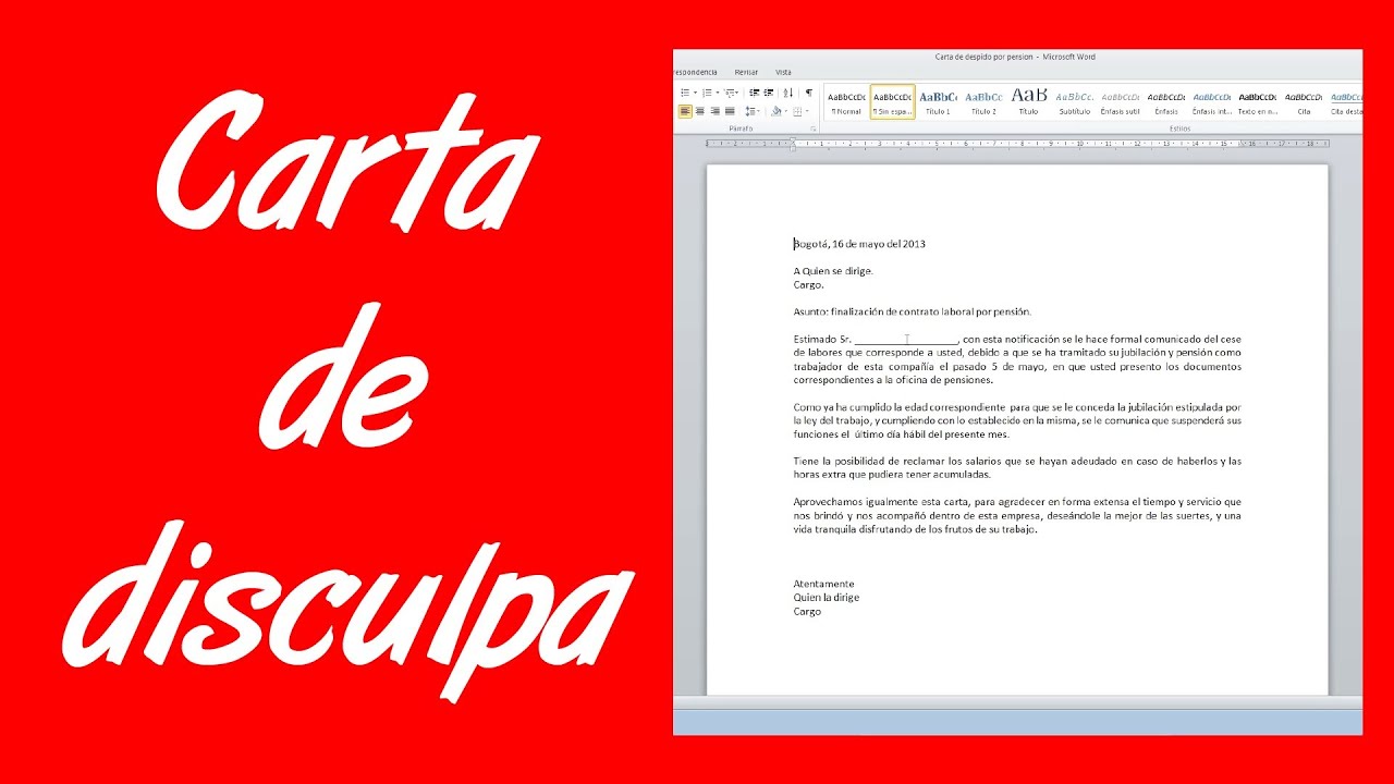 Como hacer una carta de disculpa - YouTube