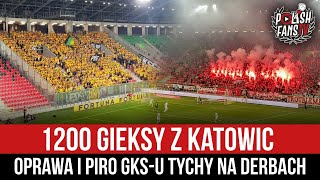 1200 GieKSy z Katowic - oprawa i piro GKS-u Tychy na derbach (10.05.2024 r.)