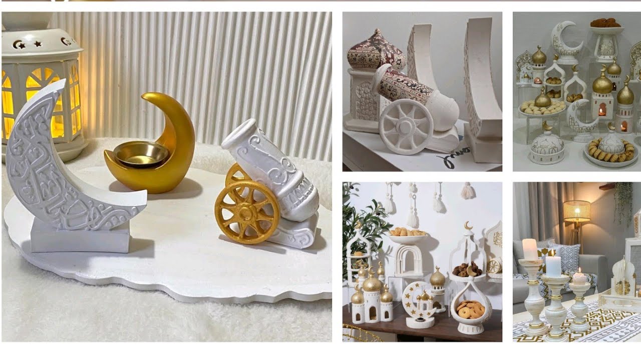 زينة رمضان 2026من الورق وجبس🌜 مبخره من الجبس بدون قوالب ⭐ ديكورات رمضان#كونكريت Ramadan decoration