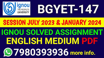 BGYET 147 Solved Assignment 2023-24 English, BGYET 147 Solved Assignment 23-24, BGYET-147 Assignment