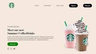 Create Starbucks Website Using HTML & CSS | lifetime Coding