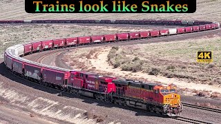 Trains look like Snakes on Providence Hill (4K) | March 30, 2024