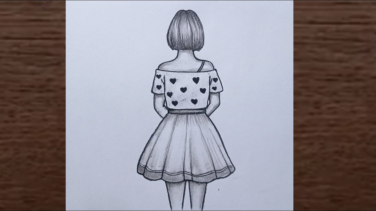 Beautiful Girl Back View Pencil Sketch | Easy Drawing for Beginners | Step by Step