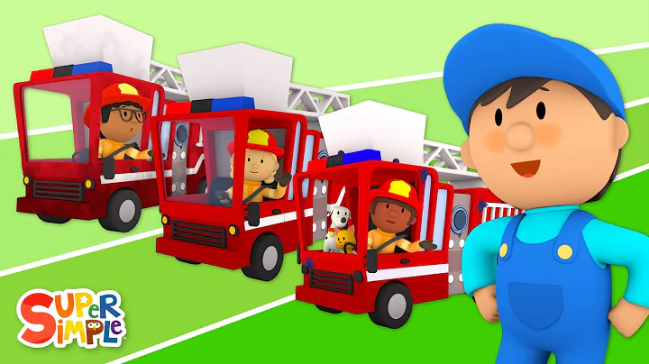 Fire Trucks go to Carl's Car Wash | Cartoons for Kids