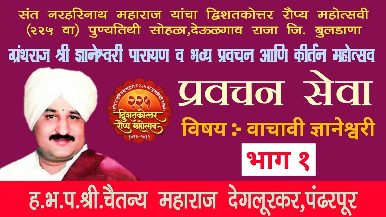 भाग १,प्रवचन | श्री चैतन्य महाराज देगलूरकर | वाचावी ज्ञानेश्वरी