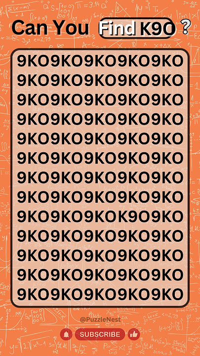 Visual Hunt: Can You Spot 'K90' Hidden in '9KO'? #Shorts #BrainTeaser