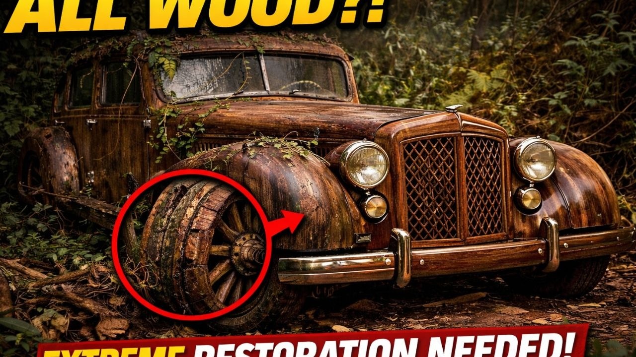 Abandoned Handcrafted Wooden Car Restoration | Full ASMR Rebuild (Rare Classic)