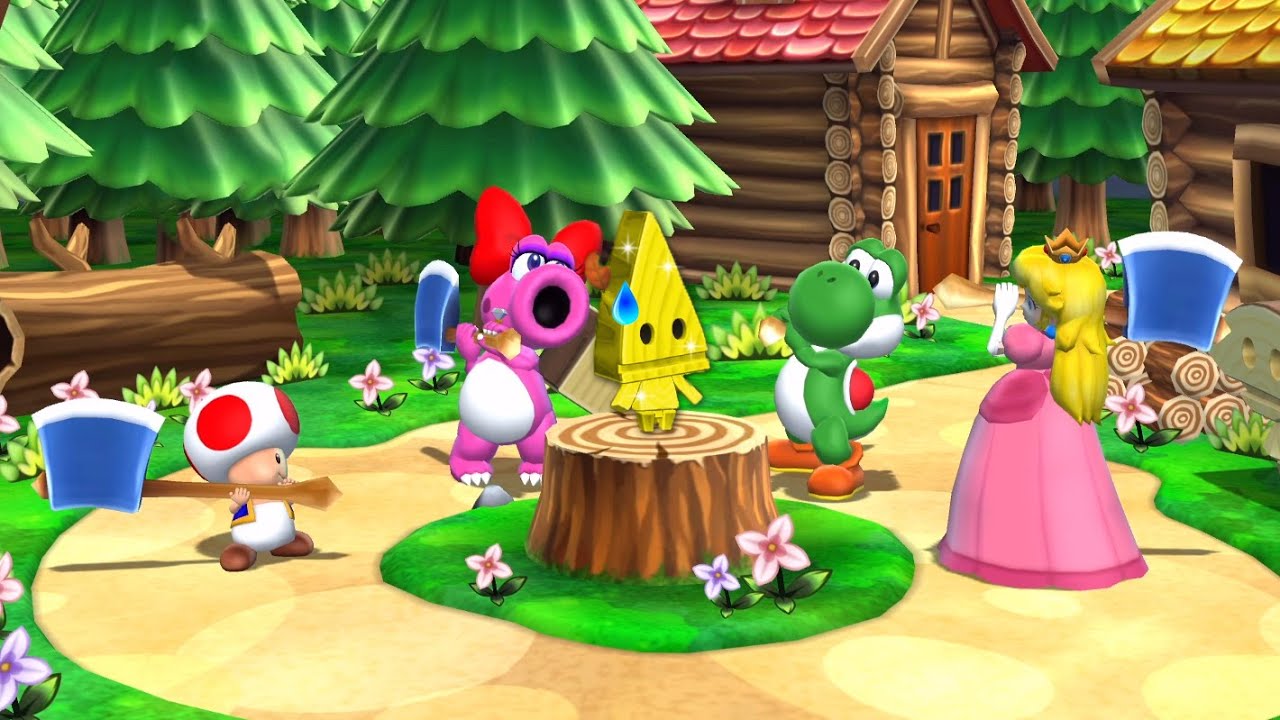 Mario Party 9 Minigames - Toad vs Birdo vs Yoshi vs Peach (Master CPU)