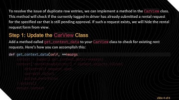 How to Avoid Duplicate Row Entries in Django Models for Car Rentals