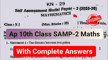 Ap 10th class maths Fa2 question paper 2025|10th self assessment 2 model paper maths 2025 answers